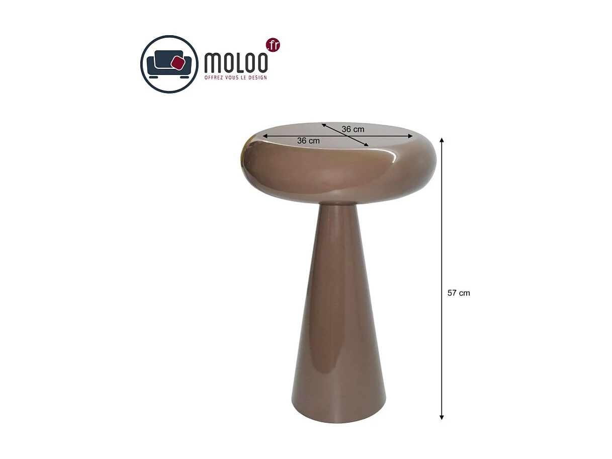 TILT-Table basse d'appoint en acier laqué Café