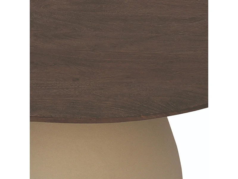 DYLON-Table basse D76 cm en bois brun et Ivoire