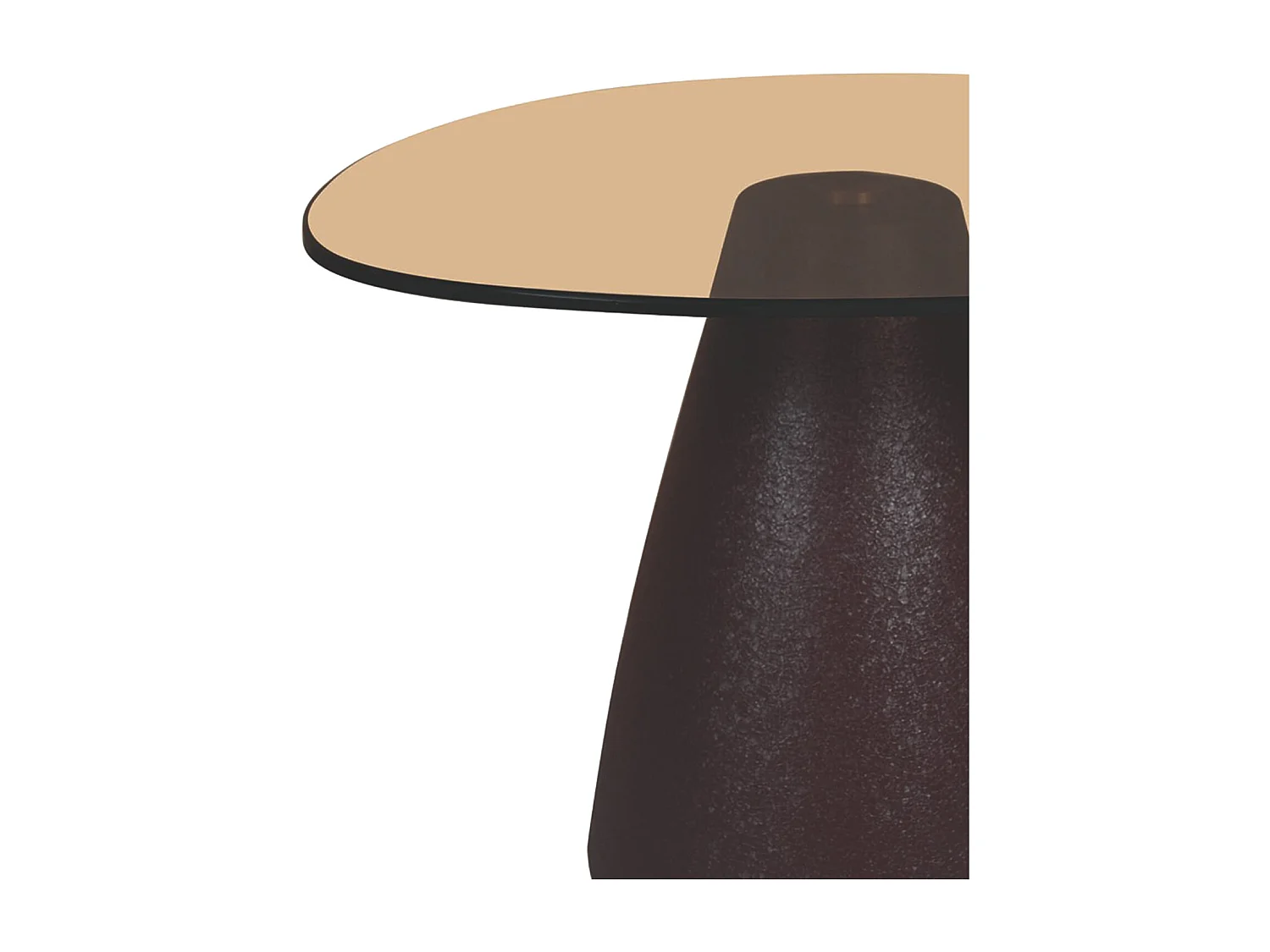 MUSH-Mesa de centro orgánica D50 cm en cristal ahumado