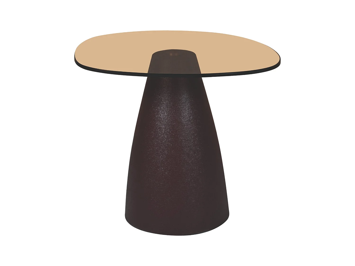 MUSH-Table basse organique D50 cm en verre fumé et métal "Rust"
