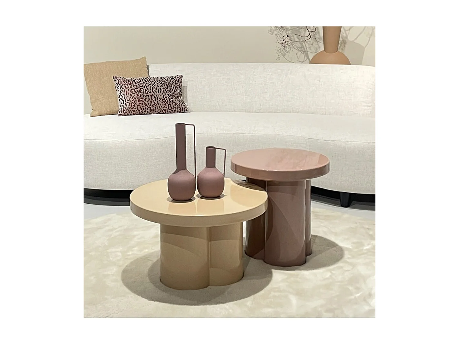 FIONA-Table basse ronde D43 Retro Pink