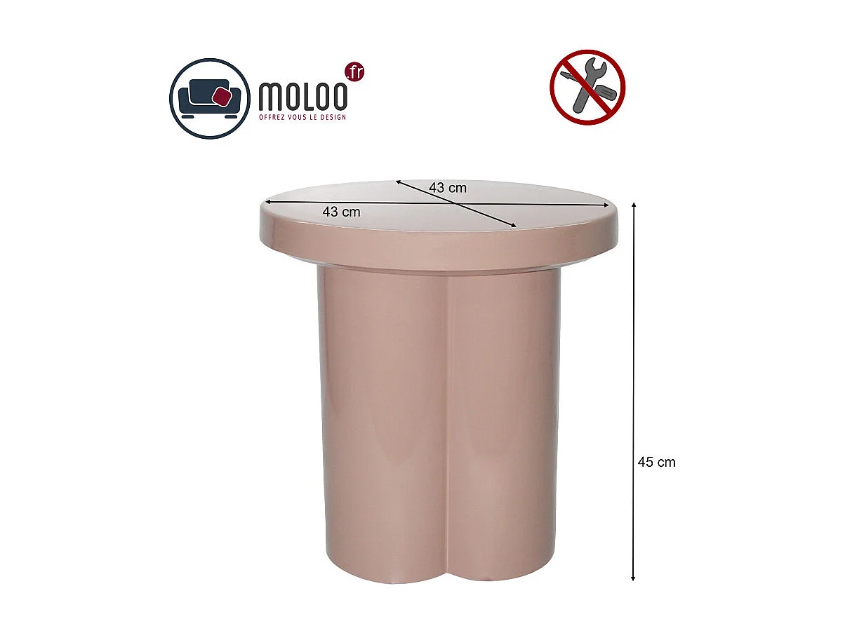 FIONA-Table basse ronde D43 Retro Pink