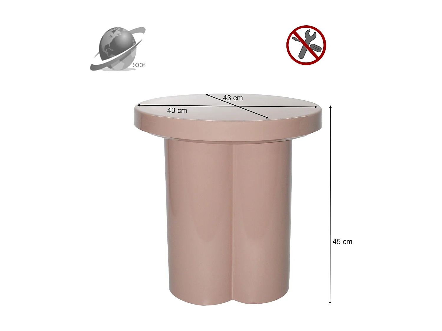 FIONA-Table basse ronde D43 Retro Pink