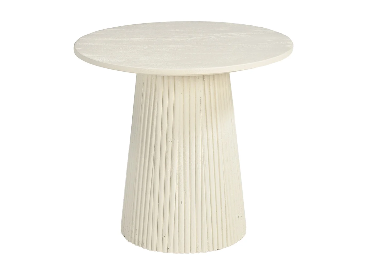 DOLCE-Table basse ronde D50 cm en bois massif Ivoire