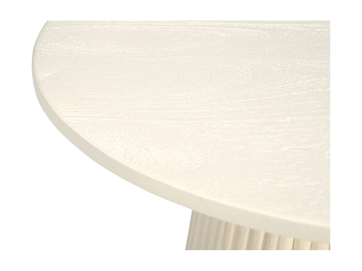 DOLCE-Table basse ronde D50 cm en bois massif Ivoire