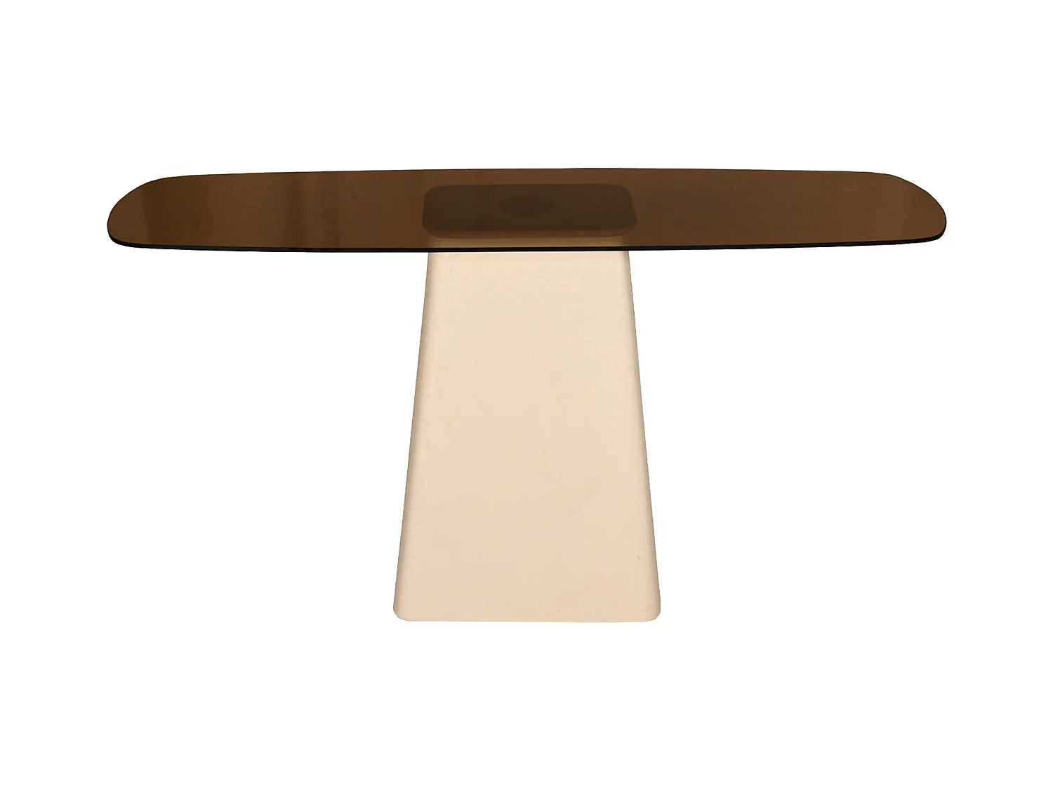 DYLON-Console en Verre fumé et métal Ivoire