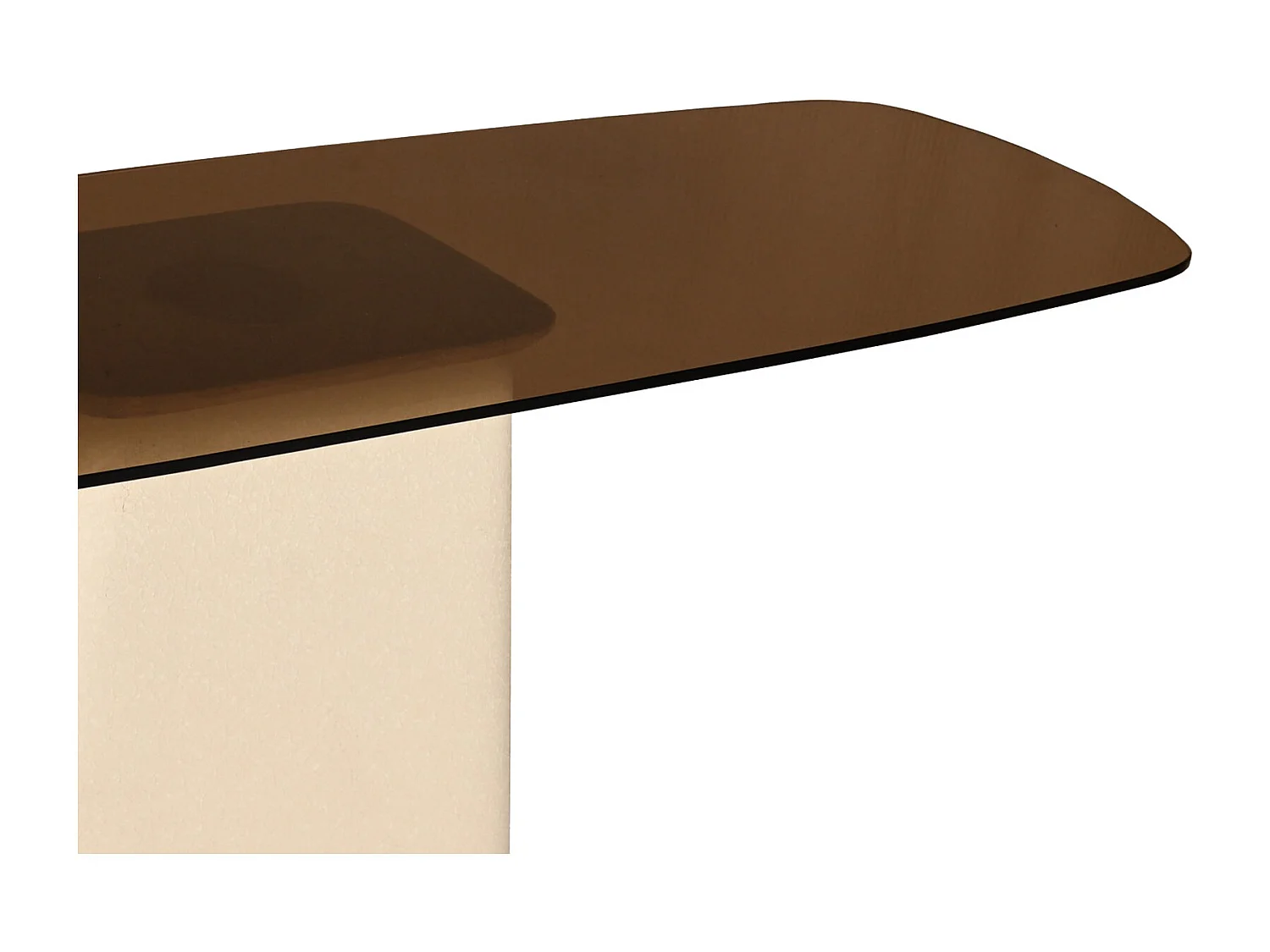 DYLON-Console en Verre fumé et métal Ivoire