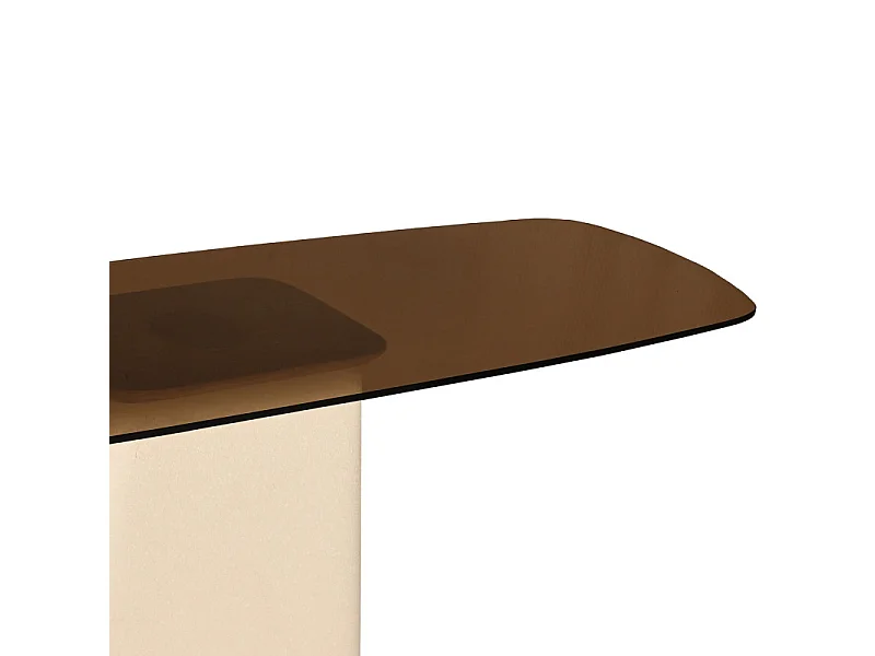 DYLON-Console en Verre fumé et métal Ivoire