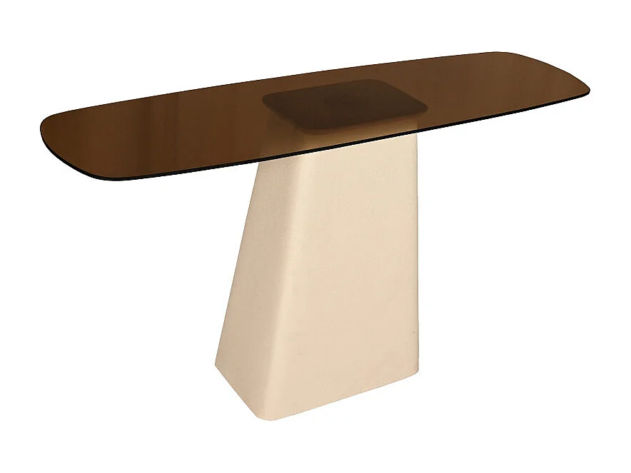 DYLON-Console en Verre fumé et métal Ivoire