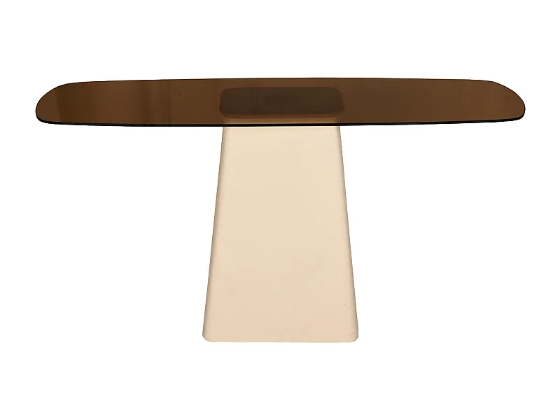 DYLON-Console en Verre fumé et métal Ivoire