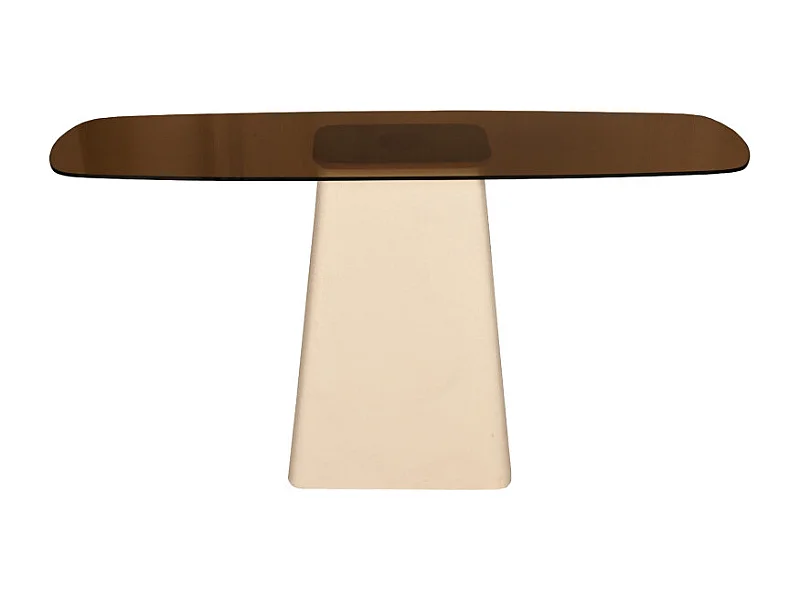 DYLON-Console en Verre fumé et métal Ivoire