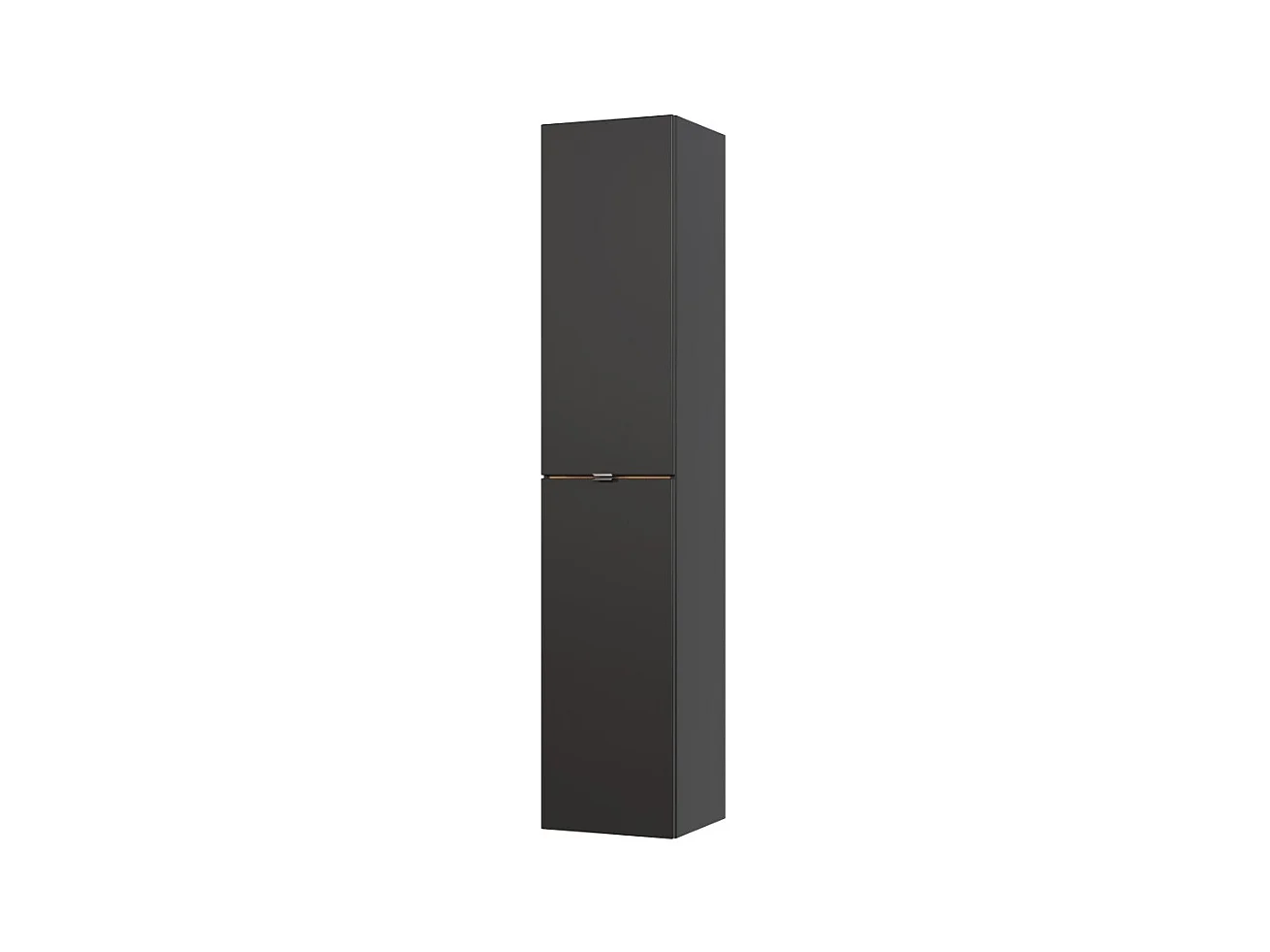 Colonne de salle de bain NALYA – 1 porte – Coloris gris anthracite et chêne clair – 170 cm – À suspendre