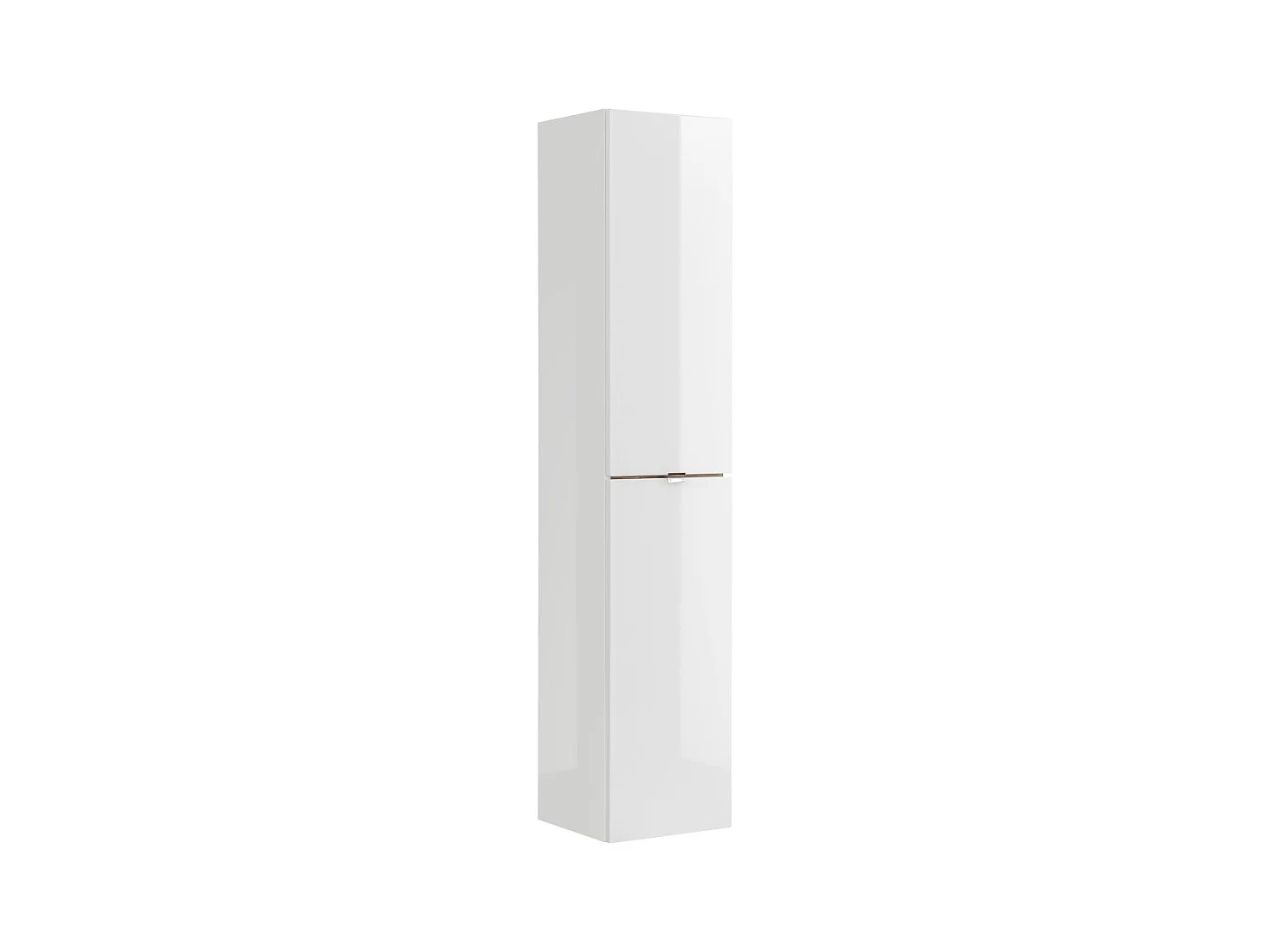 Colonne salle de bain NALYA 170 cm – Blanc brillant et chêne clair – Meuble suspendu