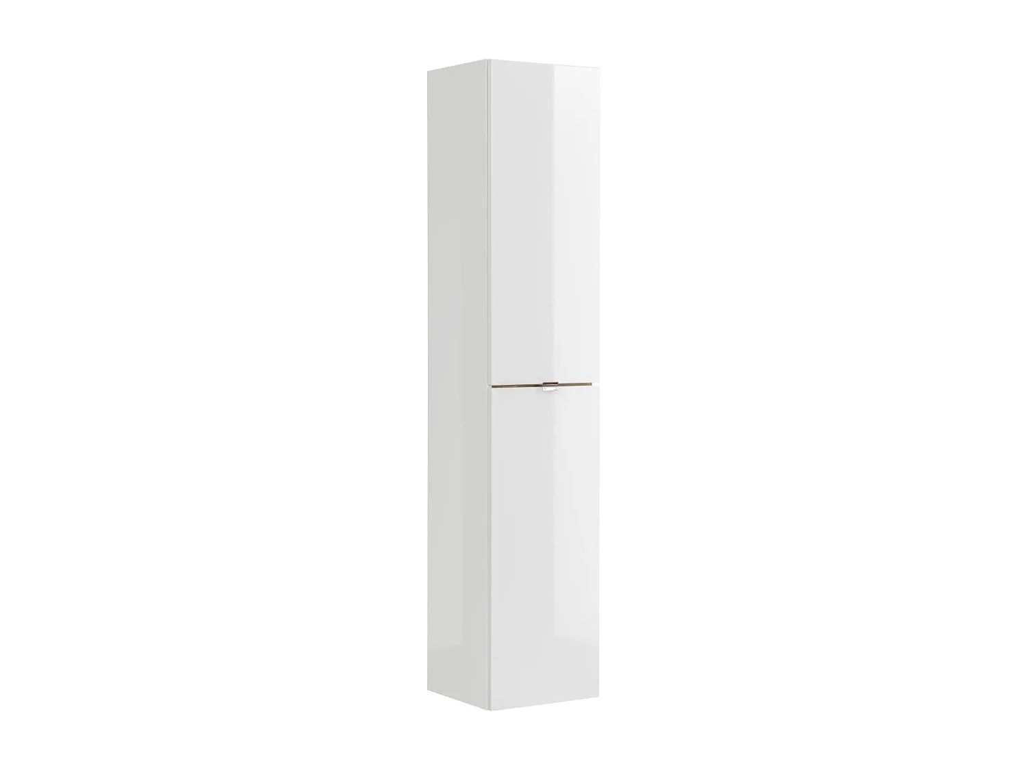 Colonne salle de bain NALYA 170 cm – Blanc brillant et chêne clair – Meuble suspendu