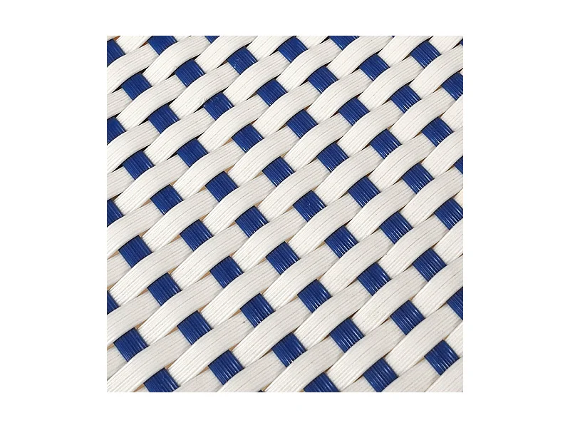 Lot 2 chaises bistrot en rotin naturel cannage bleu et blanc - PIGALLE