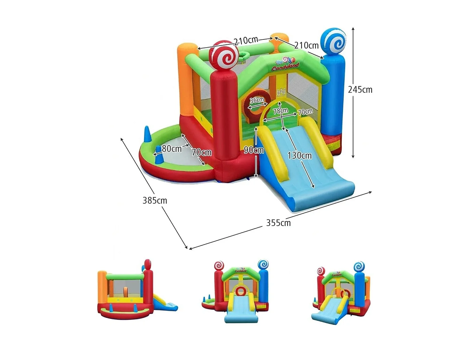 Hüpfburg mit Gebläse Süßigkeitenland-Hüpfhaus