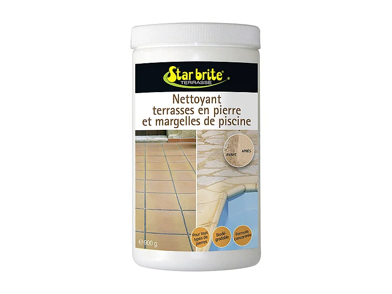 Nettoyant terrasses en pierre ou margelles de piscines 900 g - Starbrite