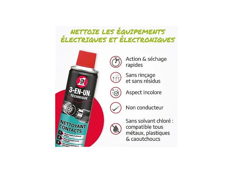 Nettoyant Contacts 3en1 Aerosol 250ml 3-en-un