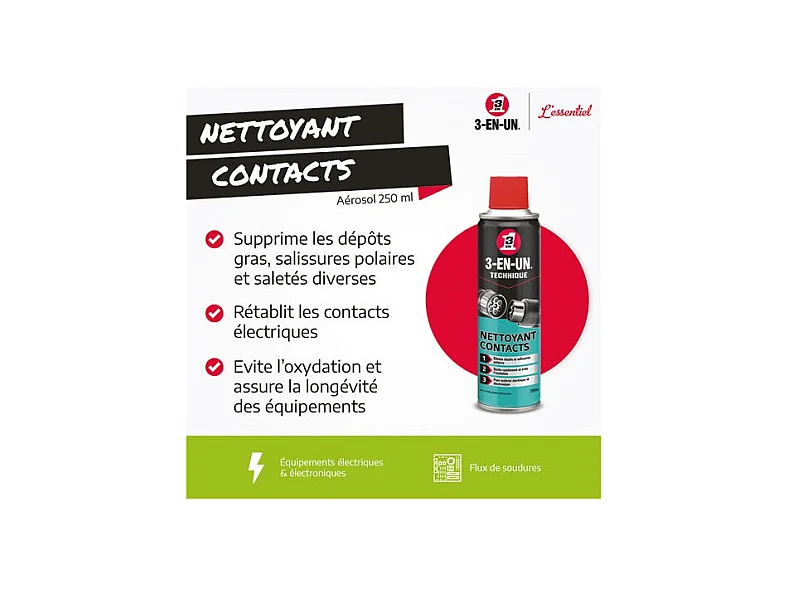 Nettoyant Contacts 3en1 Aerosol 250ml 3-en-un
