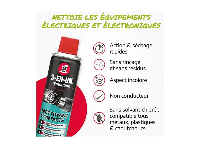 Nettoyant Contacts 3en1 Aerosol 250ml 3-en-un