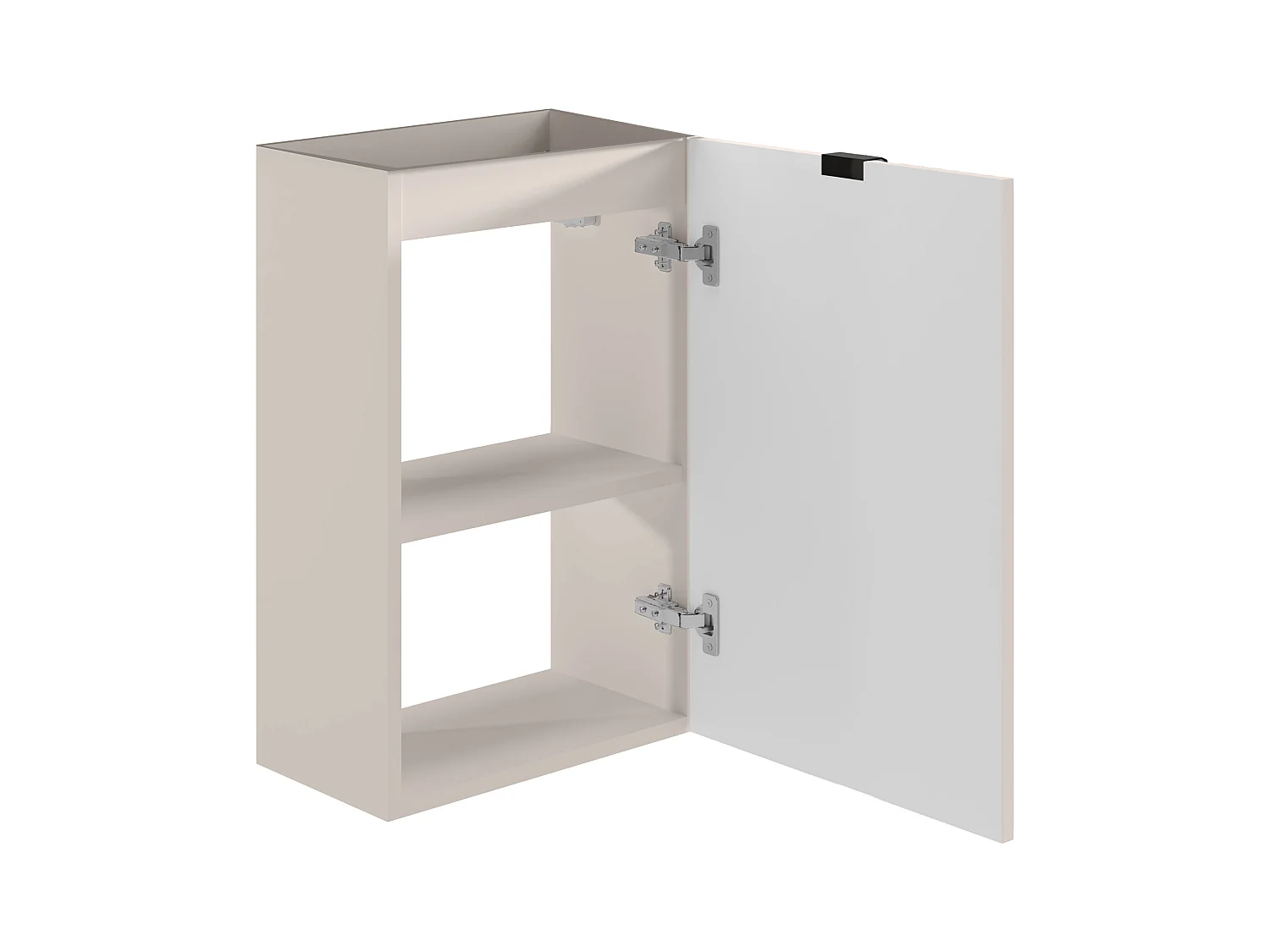 Meuble pour lave main strié porte réversible beige - H60 x L40 x P22 - VAHIRA