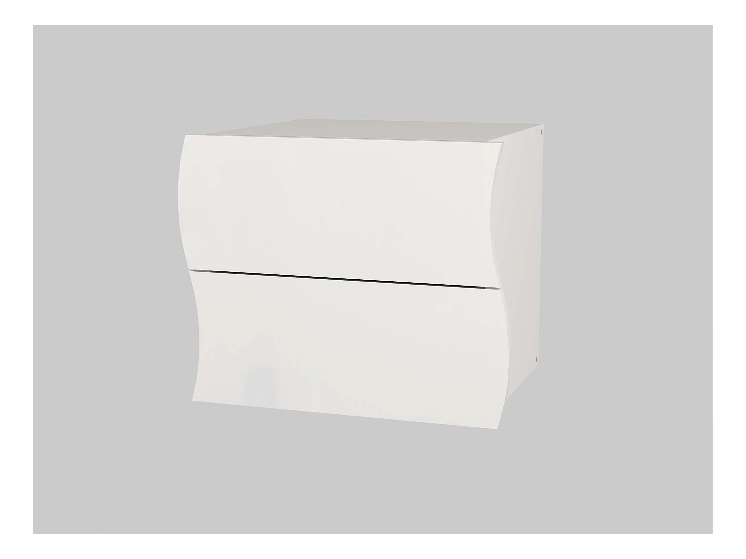 Comodino camera da letto 2 cassetti bianco lucido Onda Smart