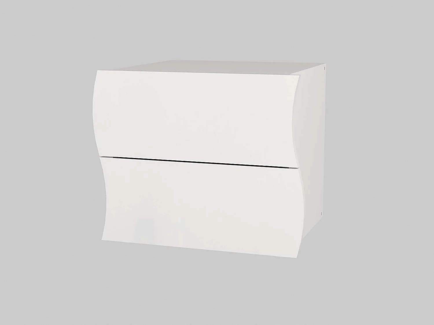 Comodino camera da letto 2 cassetti bianco lucido Onda Smart