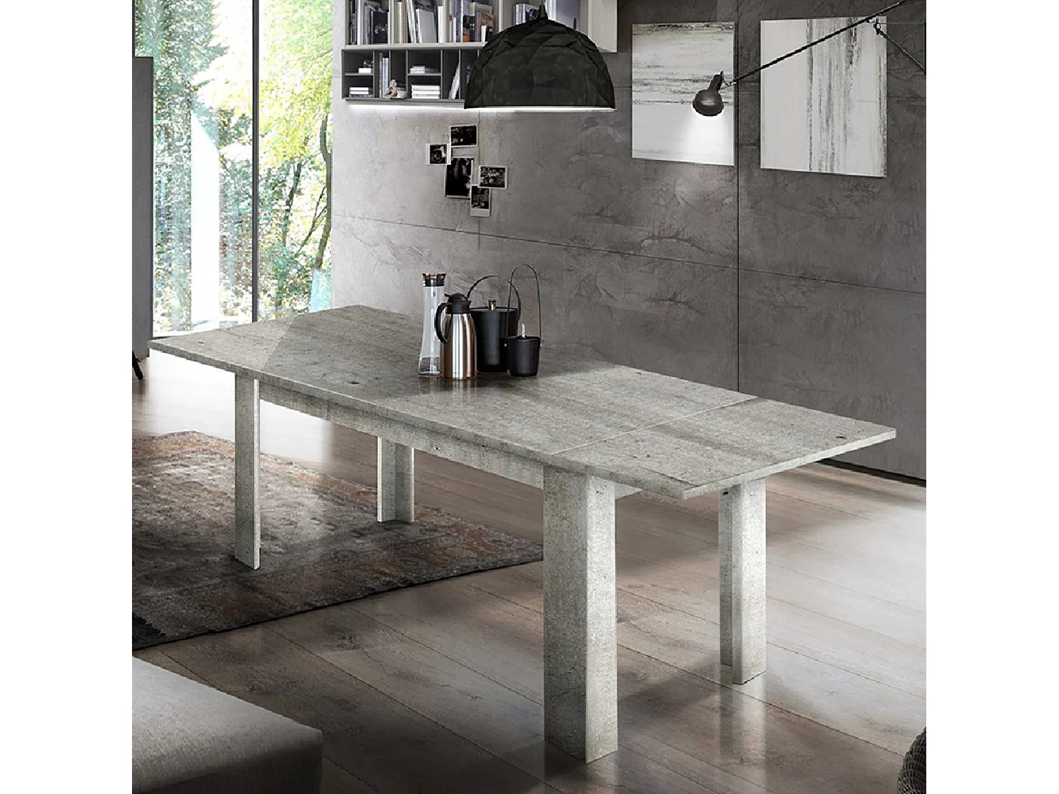 Moderner ausziehbarer Esstisch 160-210x90cm Jesi Pilka