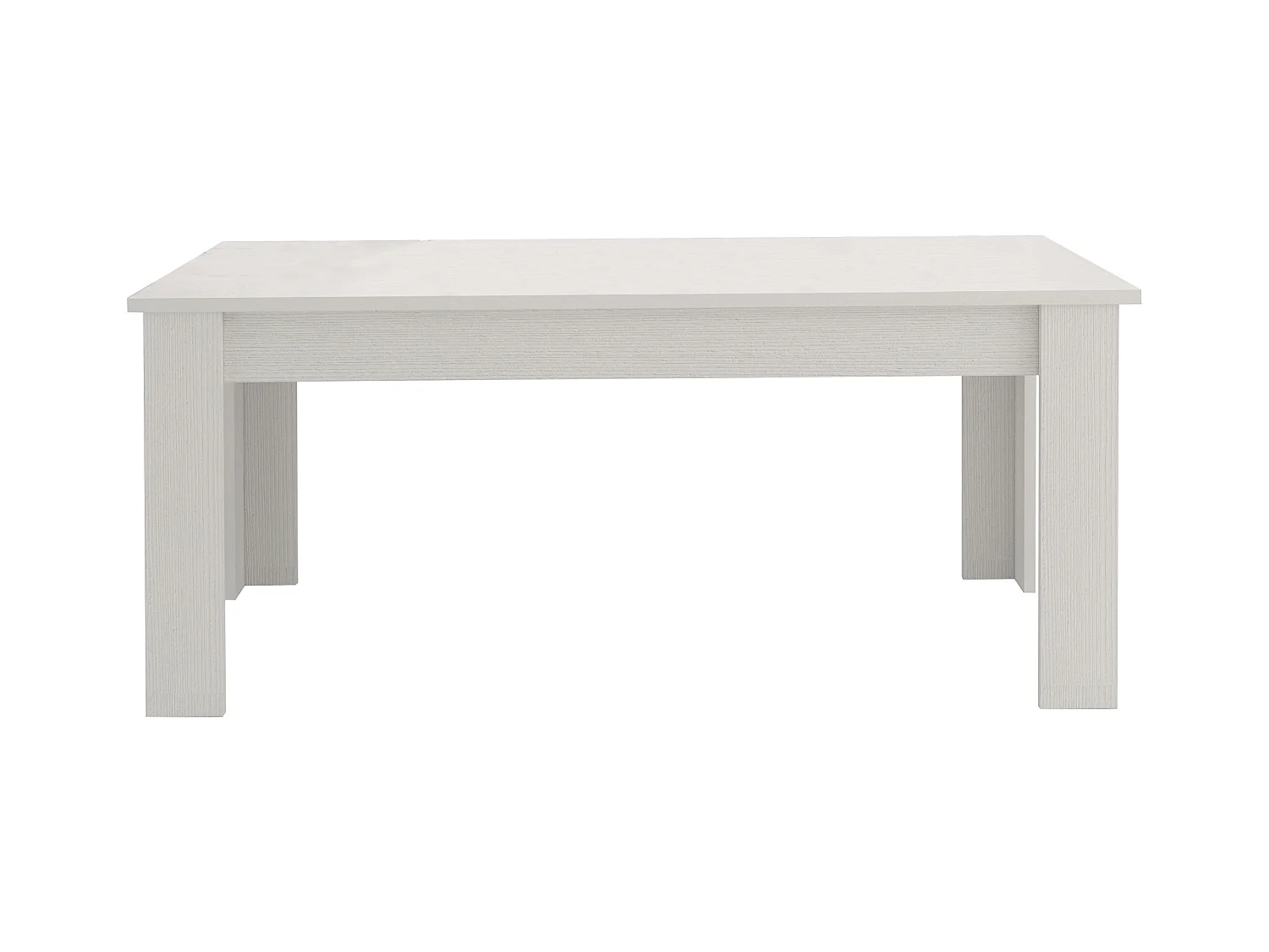 Table à manger extensible salon moderne en bois blanc Jesi Larch