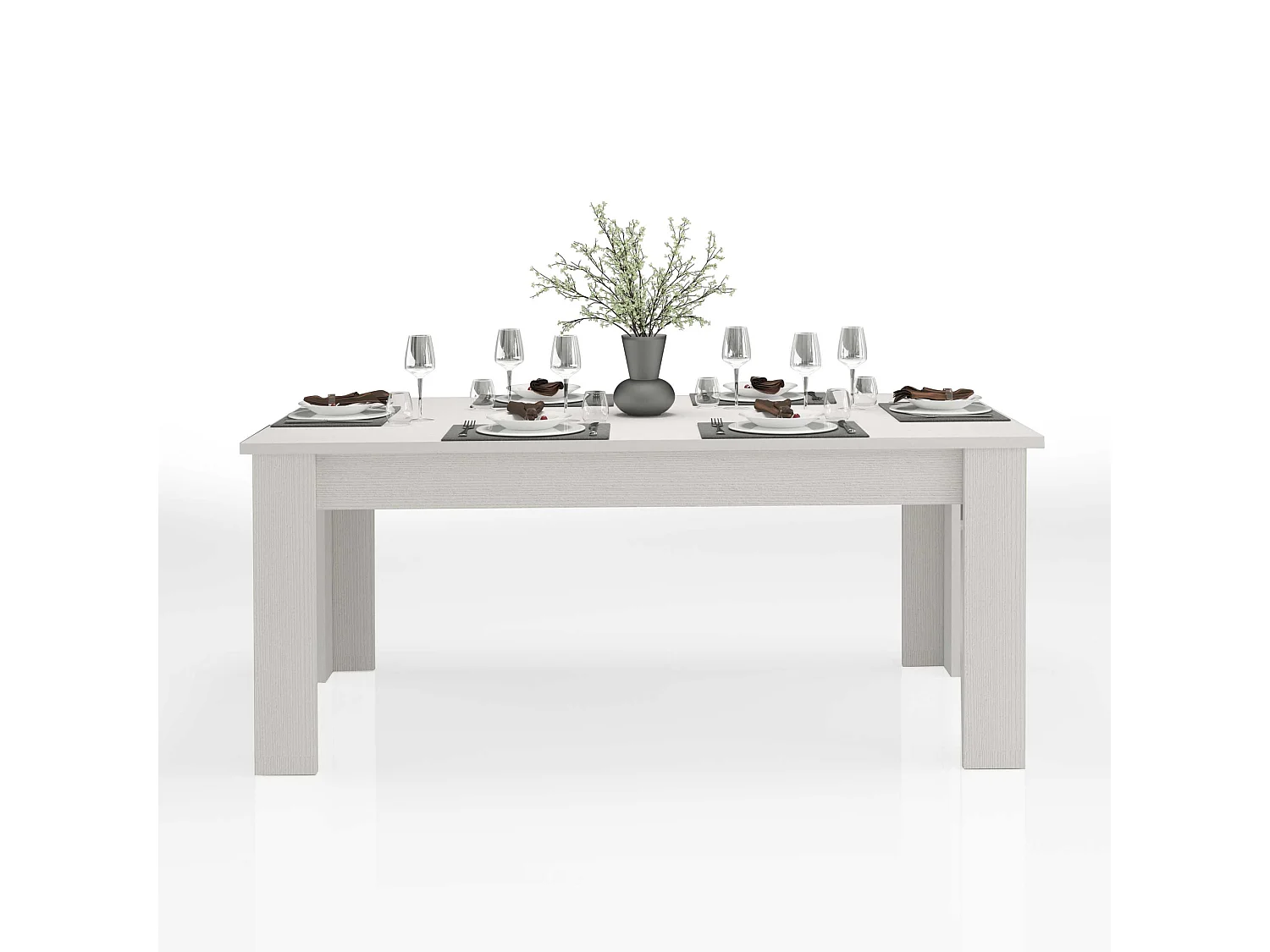 Ausziehbarer Esstisch Konsole modern weiß Holz 160-210x90cm Jesi Larch