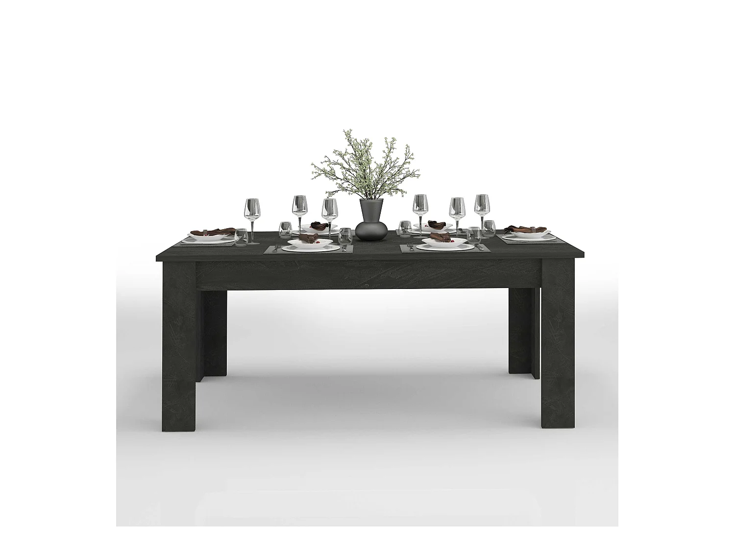 Table à manger extensible 4-8 personnes Ardoise Salon Jesi Mile