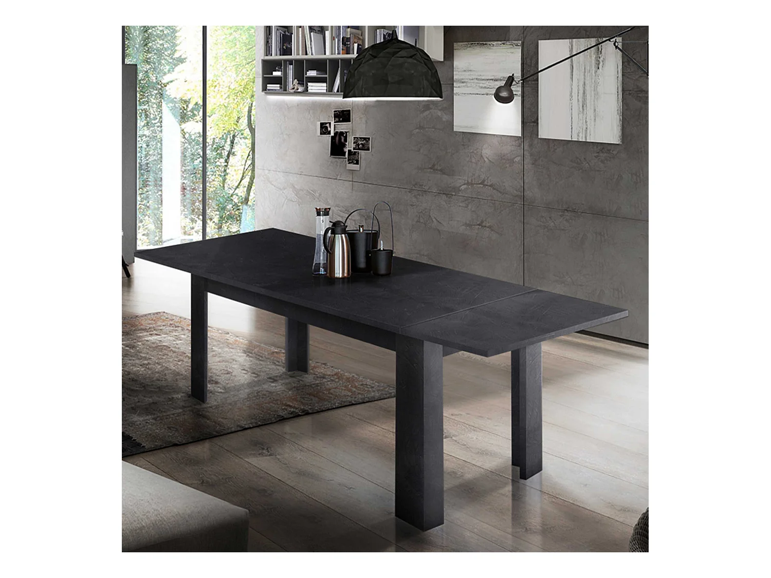 Table à manger extensible 4-8 personnes Ardoise Salon Jesi Mile