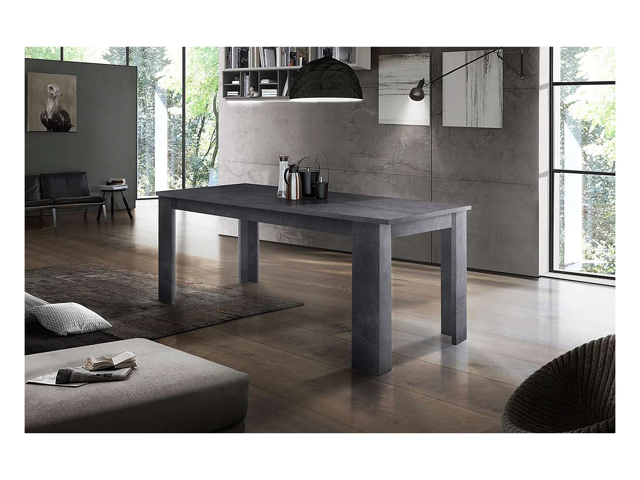 Tavolo da pranzo allungabile 90x140-190cm ardesia soggiorno Jesi Mile