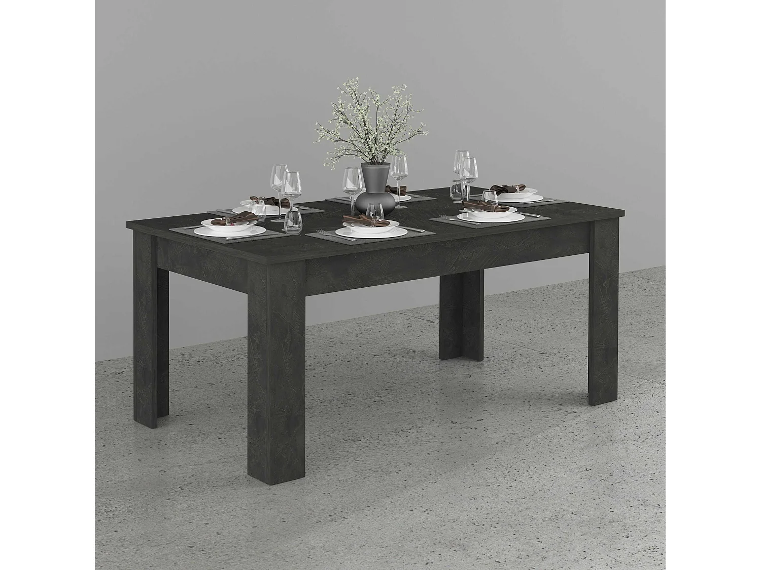 Tavolo allungabile Jesi ideale per 6-8 persone colore ardesia 140/190x90x75 cm