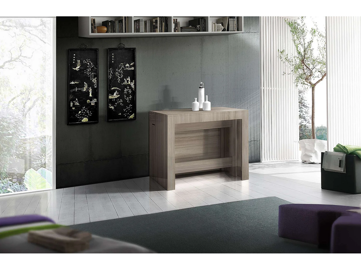 Consolle in legno Pratika L 90 x H 77 cm x P 90