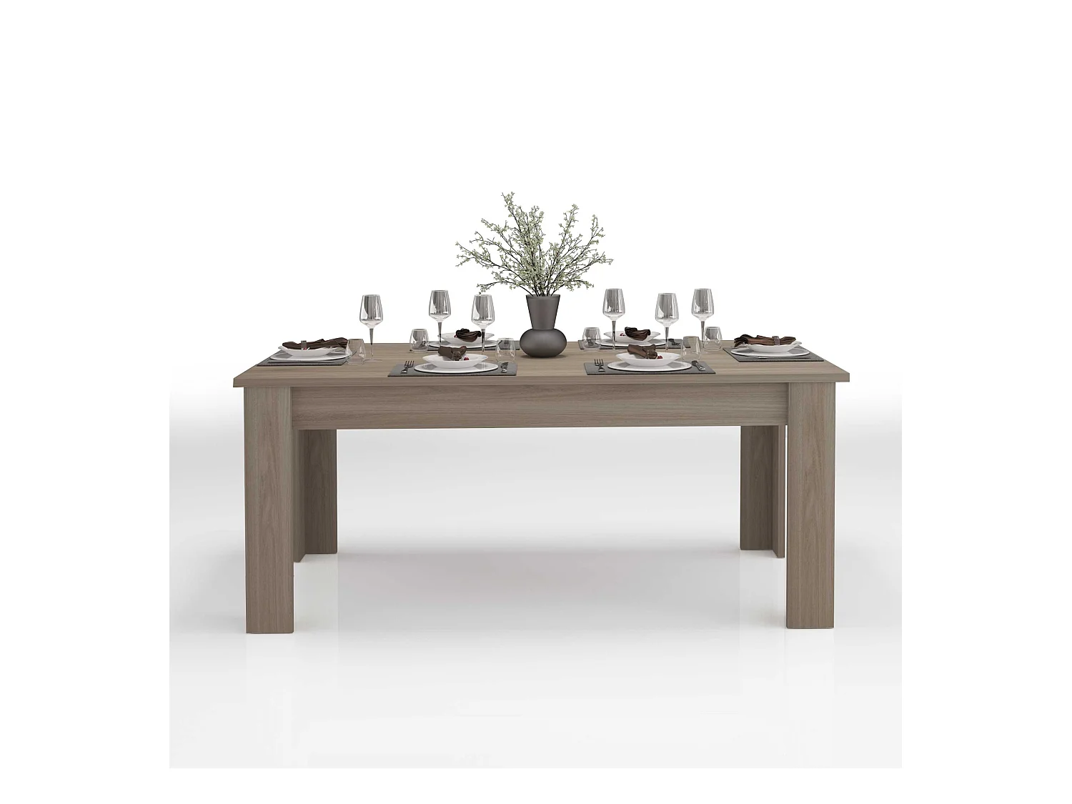 Table à manger de salon extensible 4-8 personnes Orme Helmi