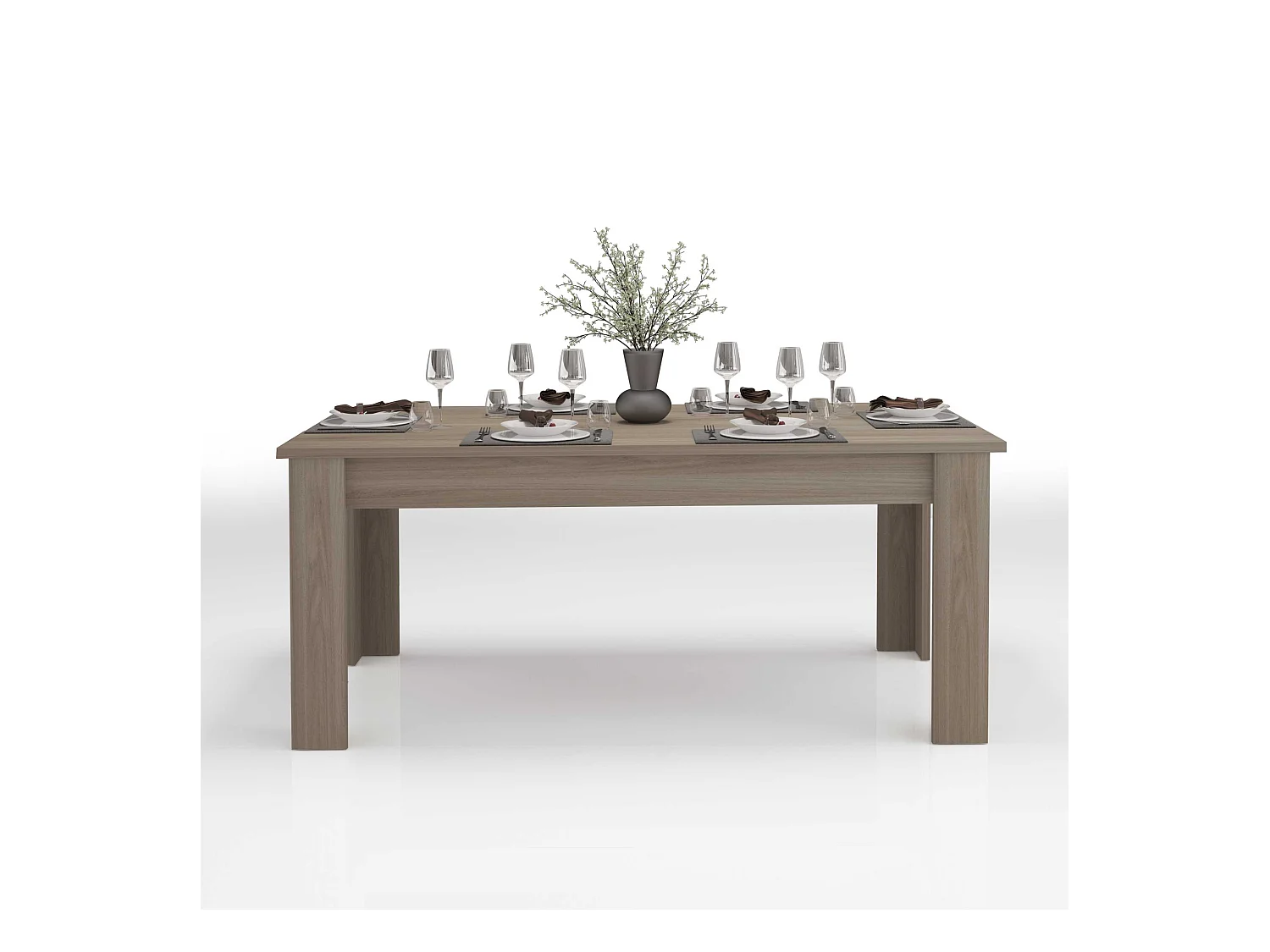 Table Extensible 8-10 personnes Bois d'orme Salle À Manger Design Jesi Pearl