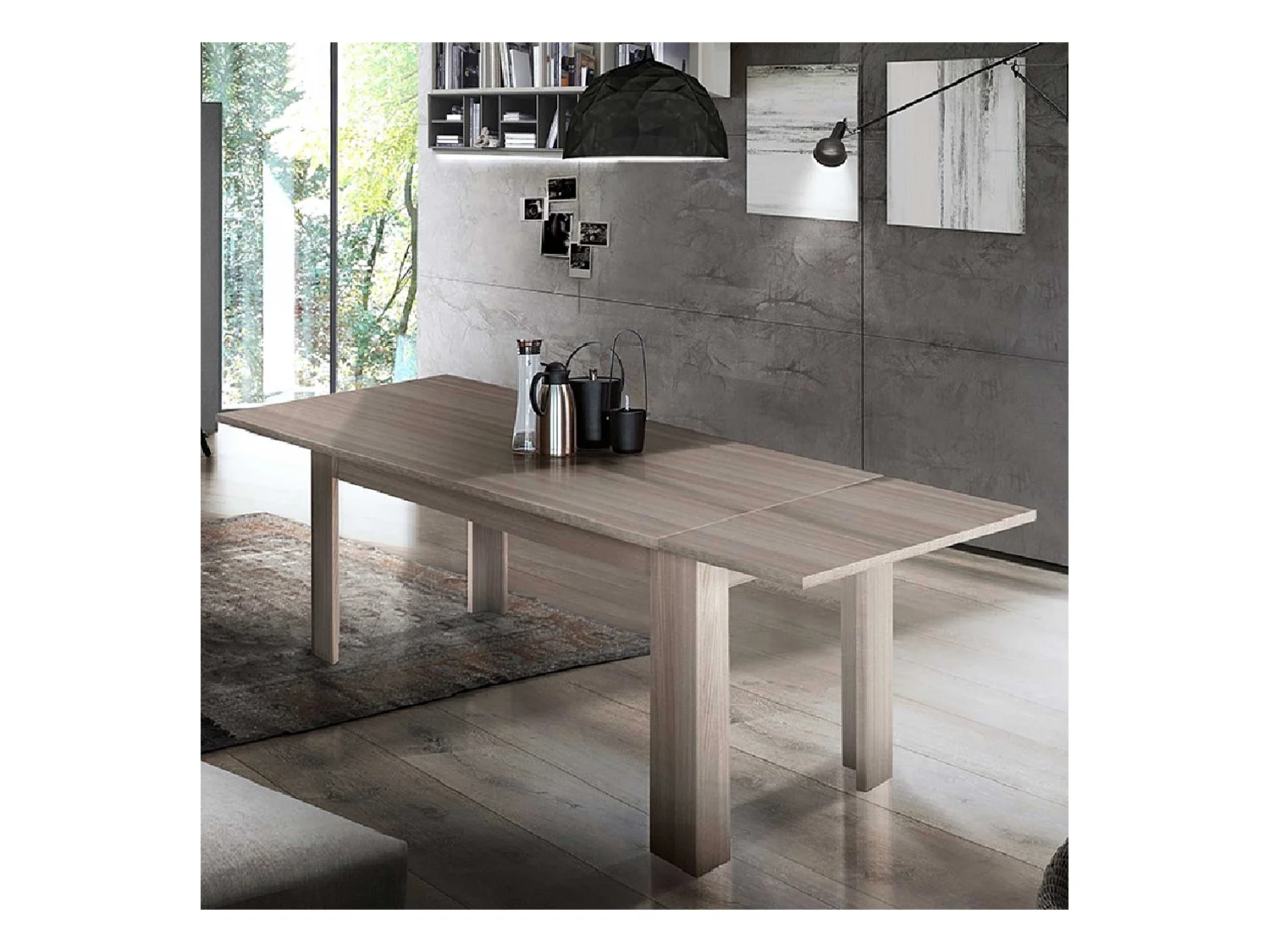 Table Extensible 8-10 personnes Bois d'orme Salle À Manger Design Jesi Pearl