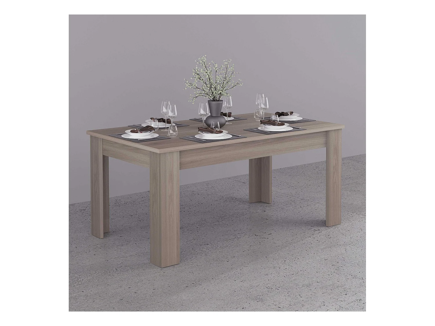 Table Extensible 8-10 personnes Bois d'orme Salle À Manger Design Jesi Pearl