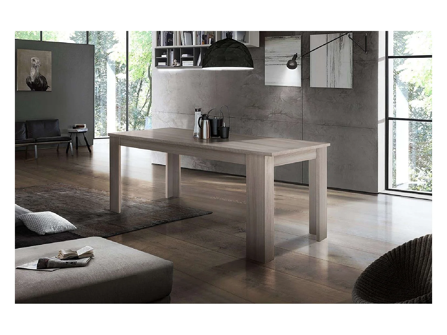 Tavolo sala da pranzo design allungabile 90x160-210 legno olmo Jesi Pearl