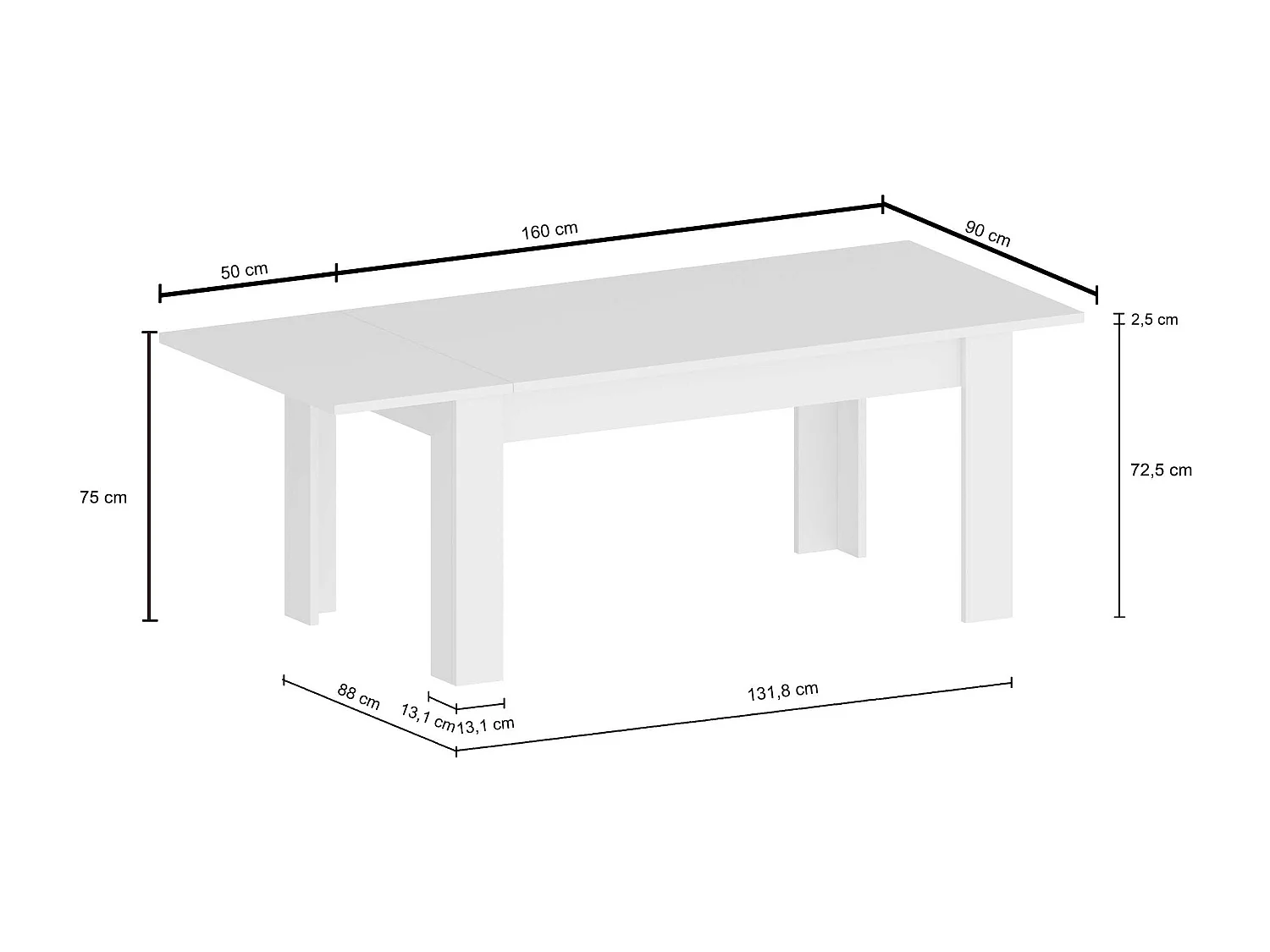 Tavolo allungabile Jesi ideale per 6-8 persone colore olmo 160/210x90x75 cm