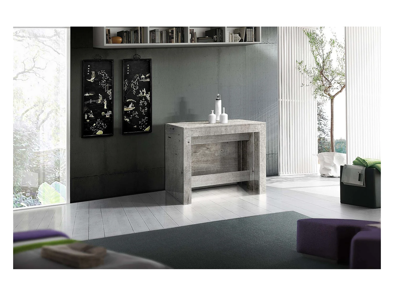 Consolle in legno Pratika L 90 x H 77 cm x P 90