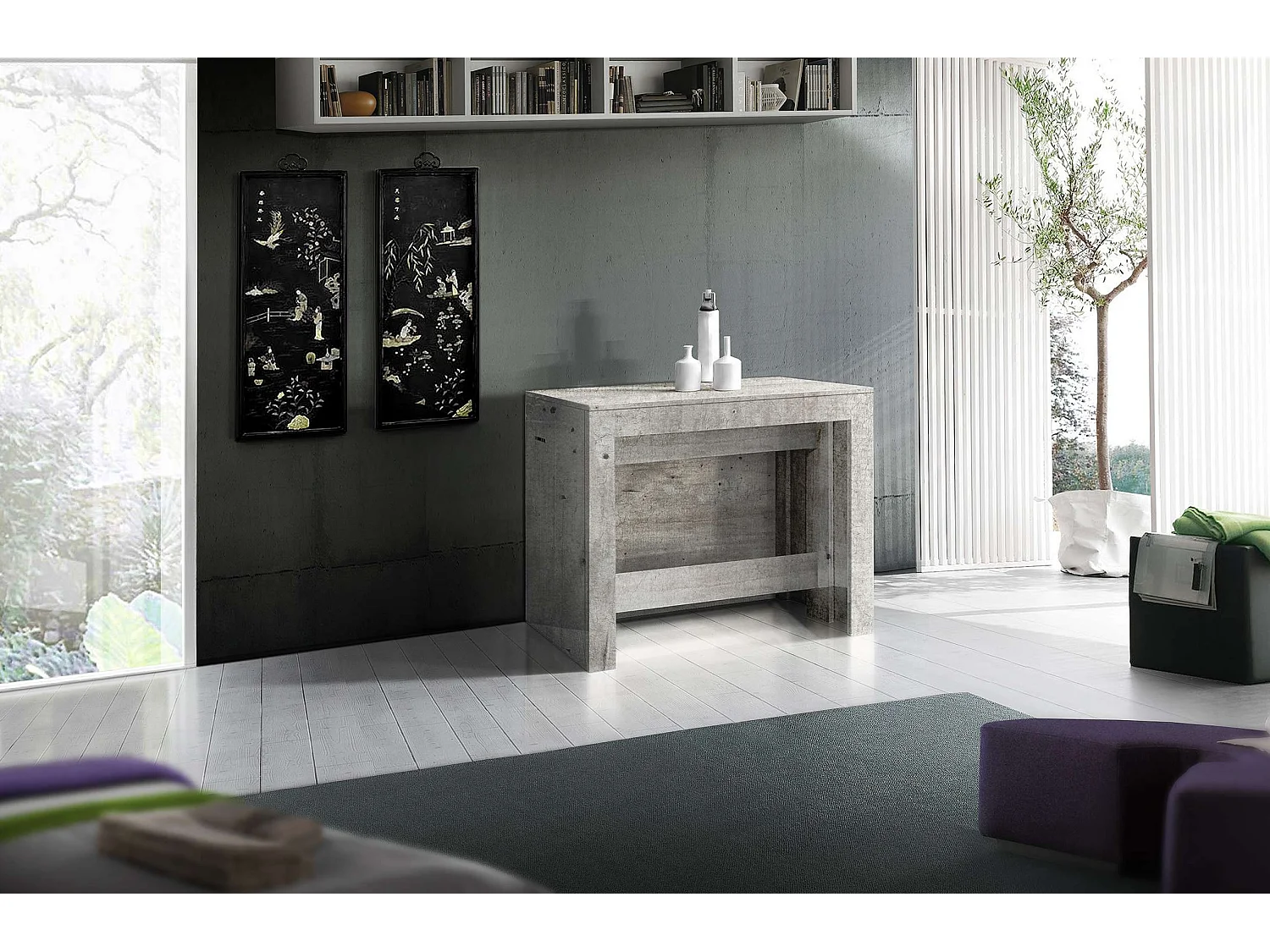 Consolle in legno Pratika L 90 x H 77 cm x P 90