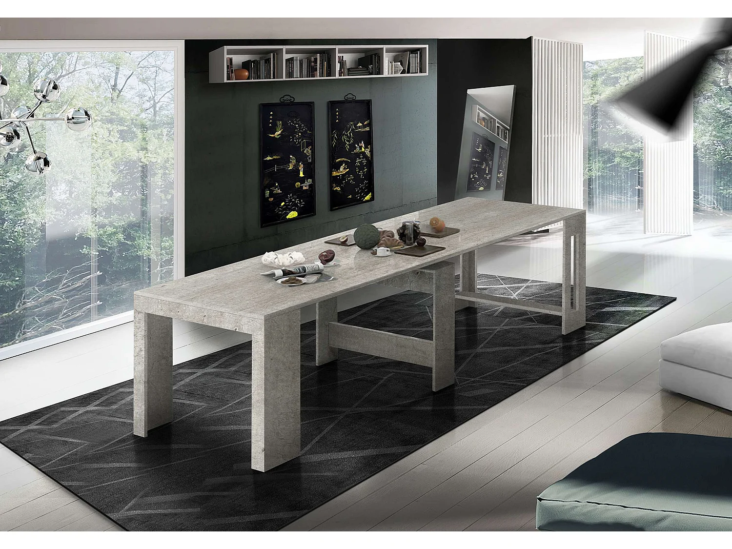 Mesa de comedor extensible 90x51-300cm consola vestíbulo Pratika Pilka