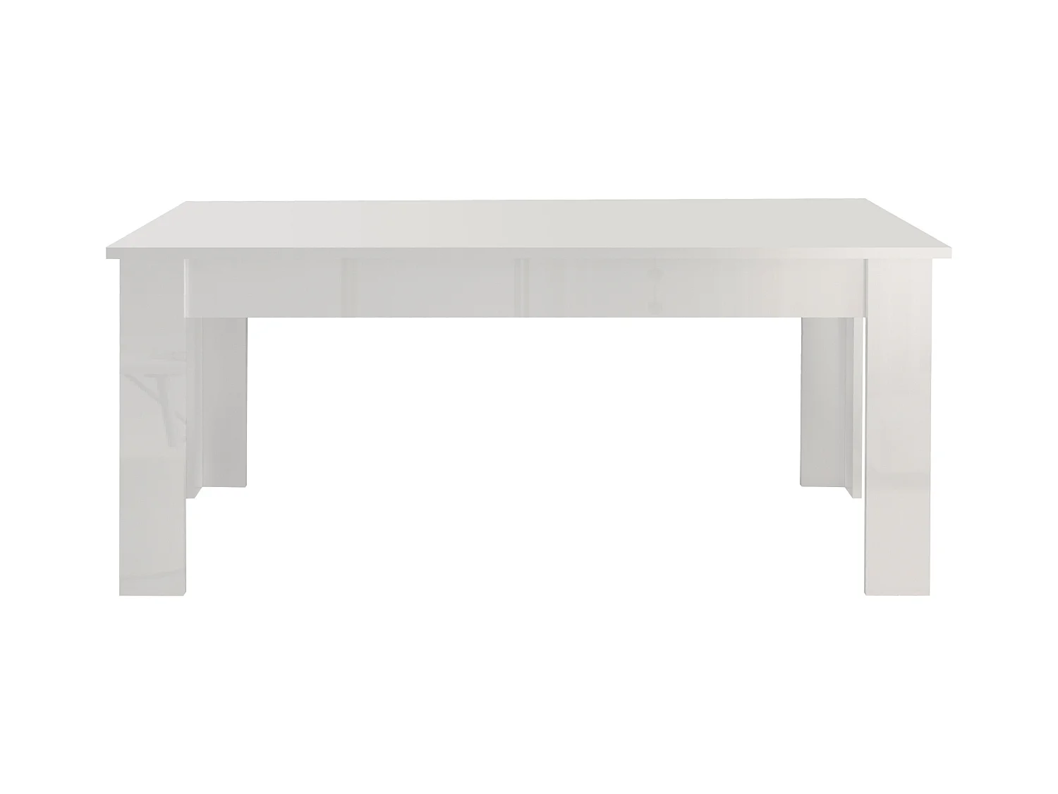 Table à manger Extensible salon cuisine 4-8 personnes Blanc Brillant Jesi Light