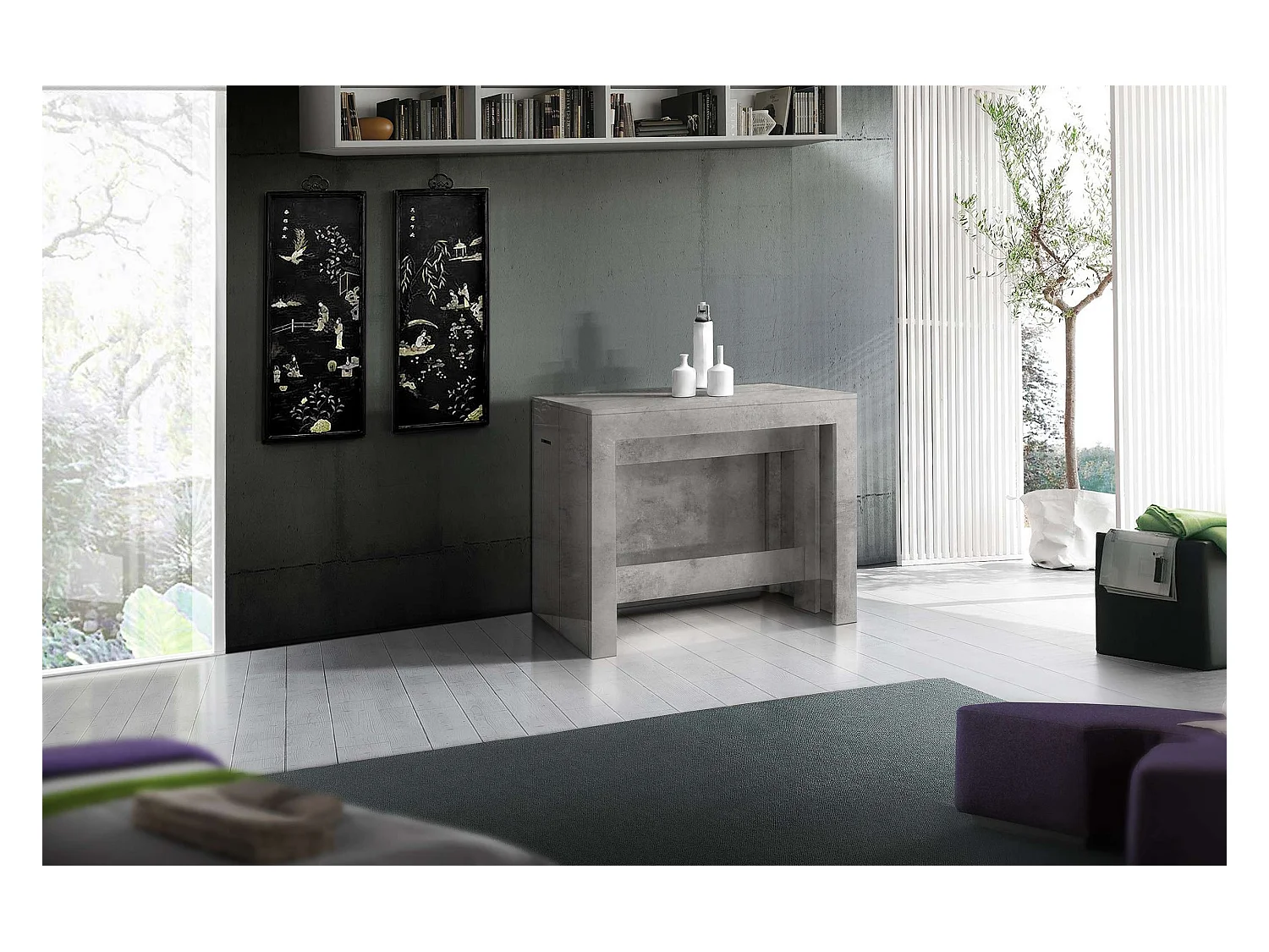 Consolle in legno Pratika L 90 x H 77 cm x P 90