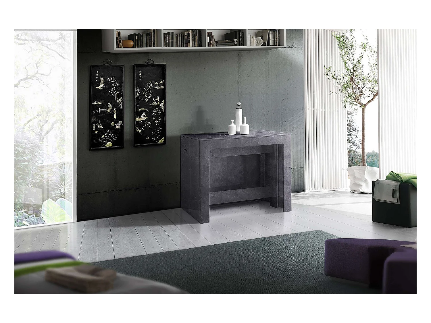 Consolle in legno Pratika L 90 x H 77 cm x P 90