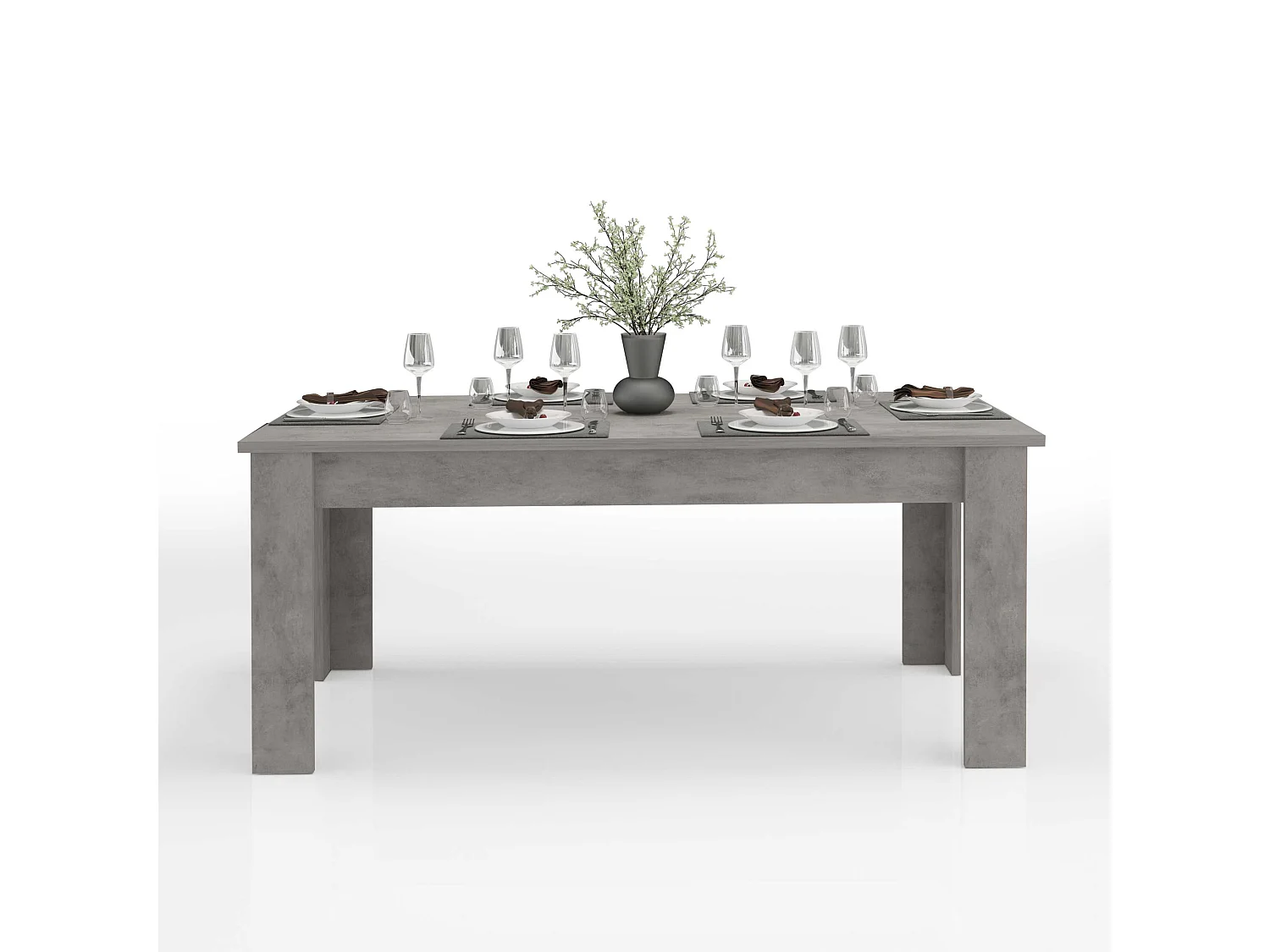 Mesa extensible 140-190 x 90 cm gris para comedor salón Jesi Stone