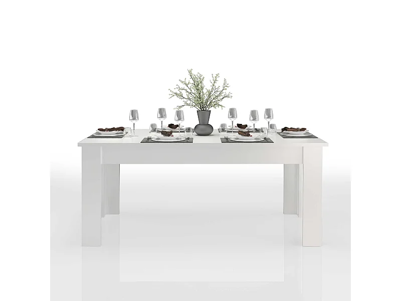 Table à manger extensible 8-10 personnes design moderne blanc Jesi Long