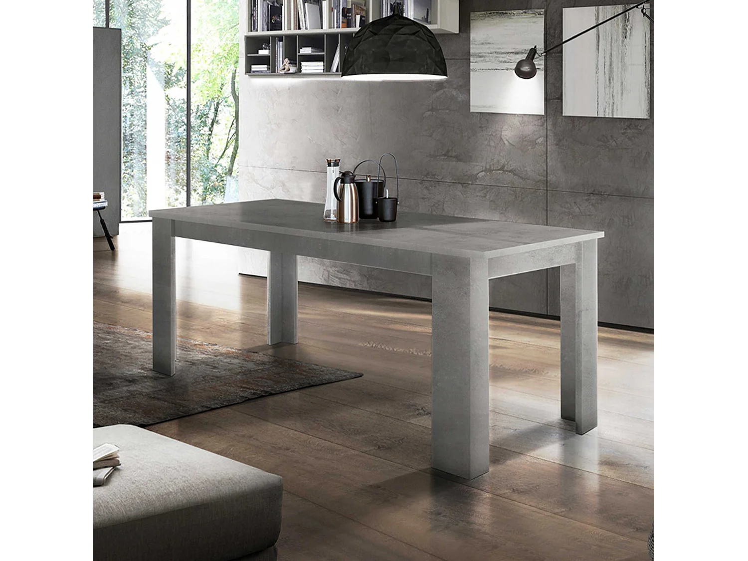 Ausziehbarer Esstisch 160-210x90cm modernes Design grau Jesi Bronx